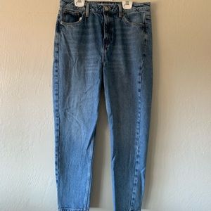 TopShop moto mom high waisted light blue jeans